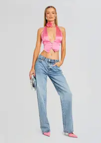 Romy Silk Vest(Candy Pink,XXS)