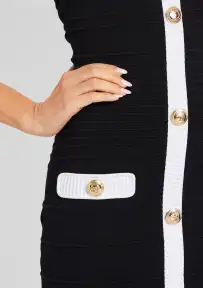Sloane Bandage Knit Dress(Black/White,XXS)