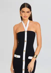 Sloane Bandage Knit Dress(Black/White,XXS)