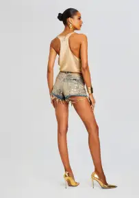 Calyx Embellished Denim Short(Amalfi,23)