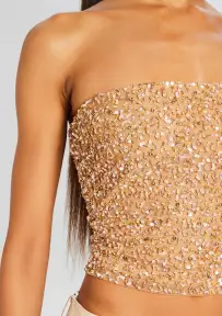 Kala Sequin Top(Nude,XXS)