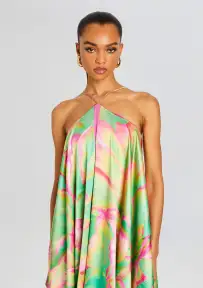Sangria Silk Dress(Mixed Peony,XXS)