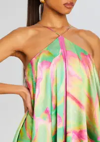 Sangria Silk Dress(Mixed Peony,XXS)