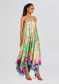 Sangria Silk Dress(Mixed Peony,XXS)
