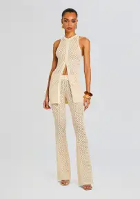 Tish Knit Crochet Pant(Cream,XXS)