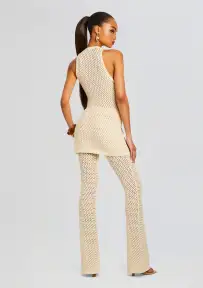 Tish Knit Crochet Pant(Cream,XXS)