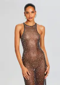 Brandy Sequin Dress(Black/Silver,XXS)