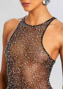 Brandy Sequin Dress(Black/Silver,XXS)