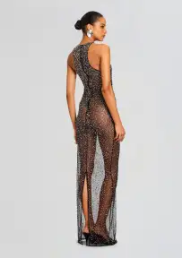 Brandy Sequin Dress(Black/Silver,XXS)