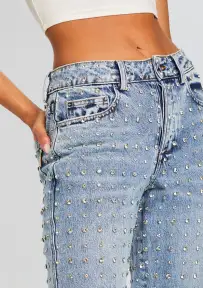 Vero Embellished Denim Pant(Tangier,23)