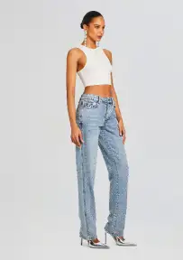 Vero Embellished Denim Pant(Tangier,23)