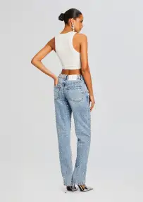 Vero Embellished Denim Pant(Tangier,23)