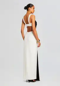 Elizabeth Bowed Evening Gown(White,XS)