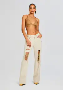 Kailee Pant(White/Gold,23)