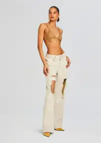 Kailee Pant(White/Gold,23)