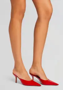 Daphne Leather Mule(Red,36)
