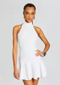 Quinn Knit Dress(White/Gold,XXS)