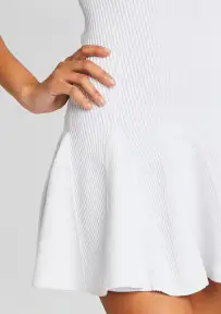 Quinn Knit Dress(White/Gold,XXS)