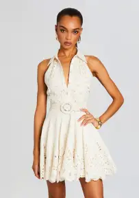 Runa Short Dress(Off White,XXS)