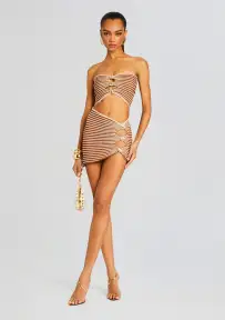 Hydra Knit Skirt(Metallic Caramel,XXS)