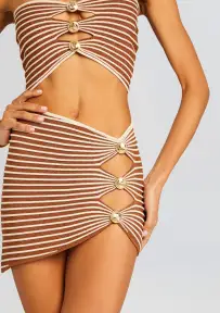 Hydra Knit Skirt(Metallic Caramel,XXS)