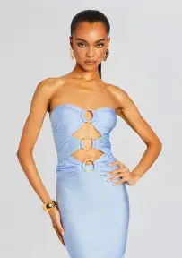 Lily Lycra Maxi Dress(Blue Sky,XS)