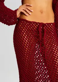 Magen Knitted Skirt(Red,XS-S)