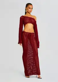 Magen Knitted Shirt(Red,XS-S)