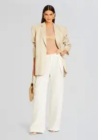 Myrtle Linen Pleated Pant(Porcelain,XXS)