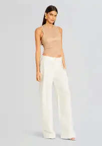 Myrtle Linen Pleated Pant(Porcelain,XXS)