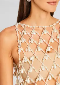 Tessa Pearl Dress(White,XXS)