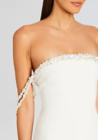 Abilene Pearl Embellished Dress(White,XXS)