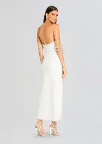 Abilene Pearl Embellished Dress(White,XXS)