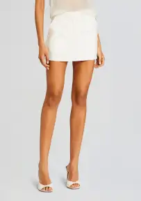 Linen White Mini Skirt