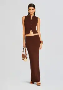 Kora Knit Maxi Skirt(Coconut,XXS)