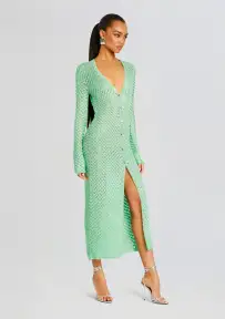 Allison Crochet Cardigan(Sea Foam,XS/S)
