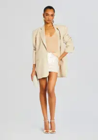 Arwen Sequin Skirt(Beige/White,XXS)