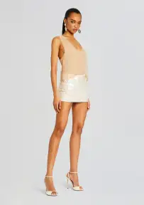 Arwen Sequin Skirt(Beige/White,XXS)