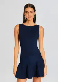 Audrina Knit Dress(Metallic Navy,XXS)