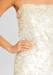 Eleanora Sequin Dress(Beige/White,XXS)
