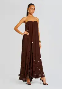 Helena Dress(Deep Brown,XXS)