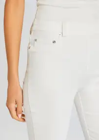 Jeanette Stretch Denim Jumpsuit(White,XXS)