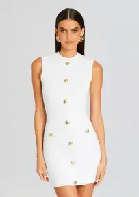 Laurel Bandage Knit Dress(Optic White,XXS)