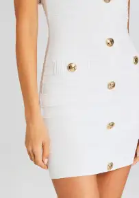 Laurel Bandage Knit Dress(Optic White,XXS)