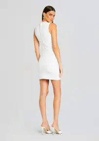 Laurel Bandage Knit Dress(Optic White,XXS)