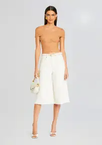 Valli Mid Rise Bermuda Short(White,23)