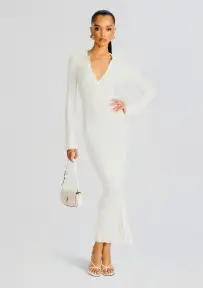 Azula Rib Knit Maxi Dress(Porcelain,XXS)