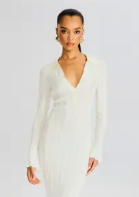 Azula Rib Knit Maxi Dress(Porcelain,XXS)