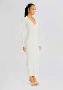 Azula Rib Knit Maxi Dress(Porcelain,XXS)