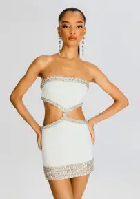 Conley Embellished Dress(White,XXS)